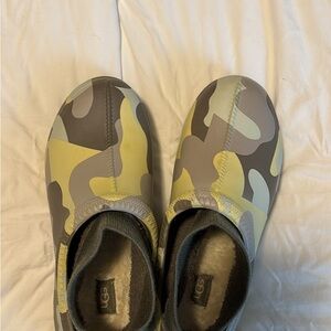 UGG Tasman X Camopop waterproof rain clogs in moss green camouflage-print